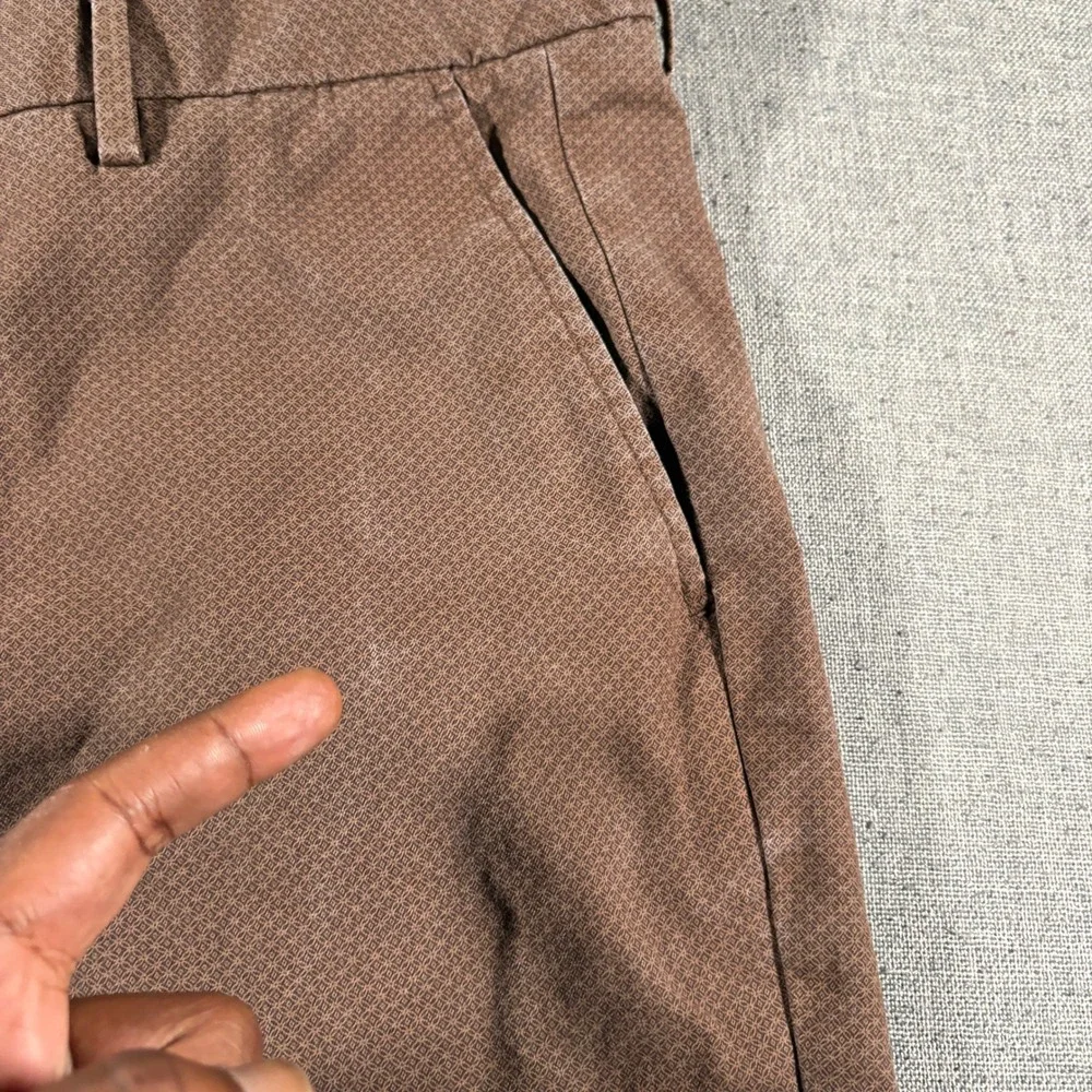 Banana Republic Mason Chino Mens 36x32 Brown Geometric Pattern Stretch Pants